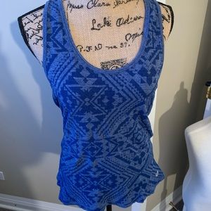 Shoactive blue Aztec design workout tank.